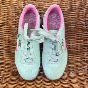 Puma Women's Pastel Green and Pink Sneakers